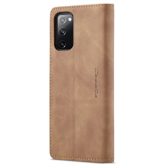 Husa CASEME pentru Samsung Galaxy S20 FE, Leather Wallet Case, maro