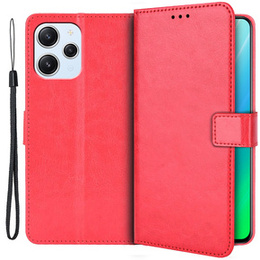 Cu clapetă pentru Xiaomi Redmi 12, Crazy Horse Wallet, roșu