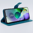 Cu clapetă pentru Motorola Moto G54 5G, Butterfly, albastru