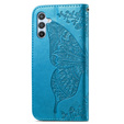 Cu clapetă pentru Samsung Galaxy A36, Butterfly, albastru