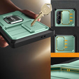 Carcasă pentru Samsung Galaxy S24 Ultra, seria Tongate MECH cu suport, verde deschis