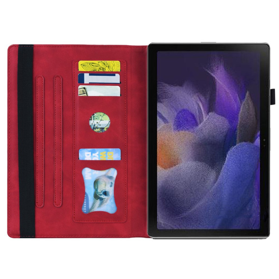 Husă pentru Samsung Galaxy Tab A9, Classic, cu spațiu pentru stylus, roșu