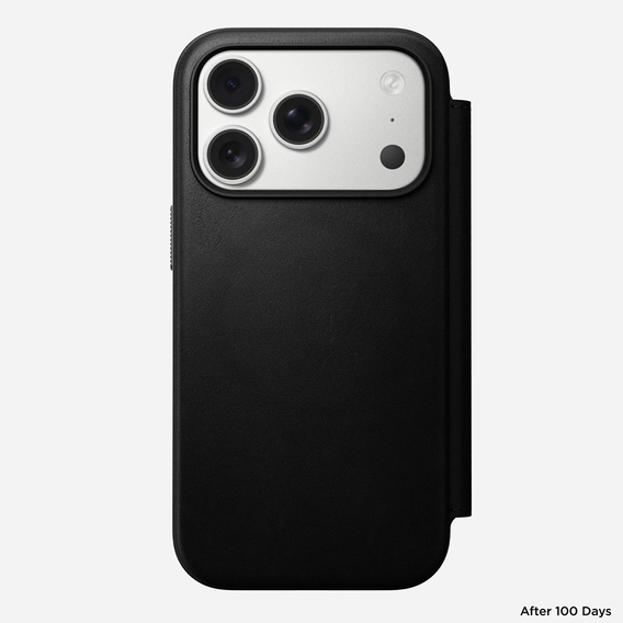 Husă Nomad pentru iPhone 17 Pro, Modern Leather Folio, negru