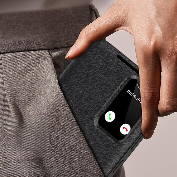 Husă cu clapetă pentru Samsung Galaxy S23 Ultra, Smart View Wallet, negru
