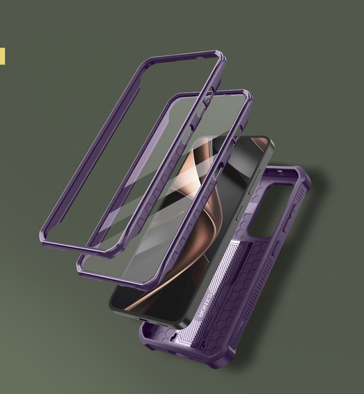 Husă blindată pentru Samsung Galaxy S25, Dexnor Full Body (Two Frames), violet