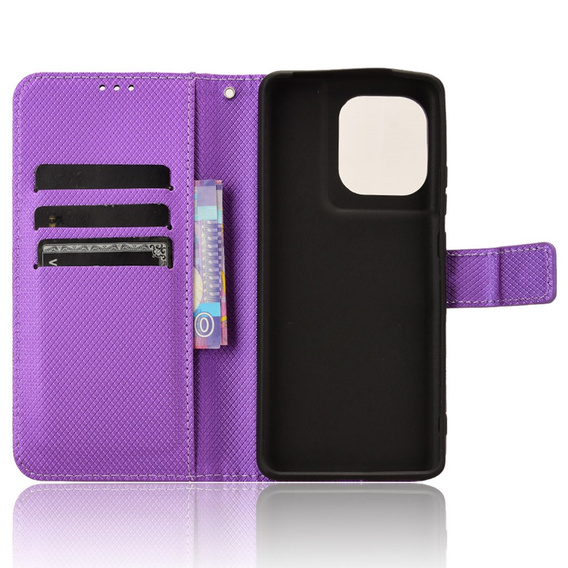 Cu clapetă pentru Motorola Edge 50 Pro, Wallet Smart Magnet, violet