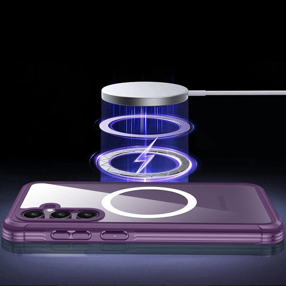 Carcasă pentru Samsung Galaxy S23 FE, Shockproof, cu folie pentru ecran, pentru MagSafe, violet