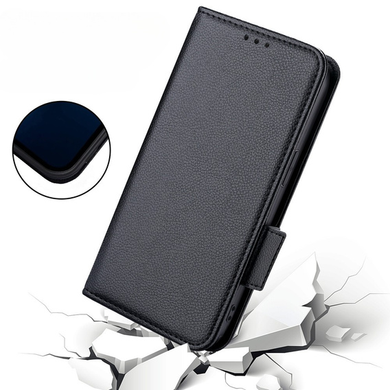 Cu clapetă pentru Ulefone Note 12P, Wallet Litchi Magnet, negru