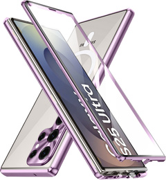 Carcasa Magnetic Dual Glass MagSafe pentru Samsung Galaxy S25 Ultra, violet