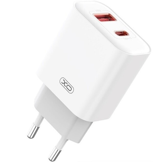 Încărcător de rețea XO CE12, USB-C, 20W + cablu USB-C - Lightning, alb
