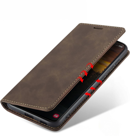 Husă pentru Samsung Galaxy A16, ERBORD Vintage, portofel cu clapetă, cafea