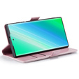 Cu clapetă pentru Samsung Galaxy S23 Ultra, ERBORD Waxy Wallet, roz