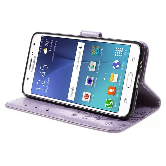 Cu clapetă pentru Samsung Galaxy J5 2016, Butterfly, violet