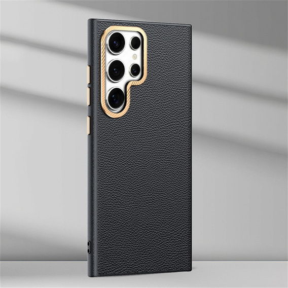 Husă din piele pentru Samsung Galaxy S25 Ultra, leather hybrid, negru