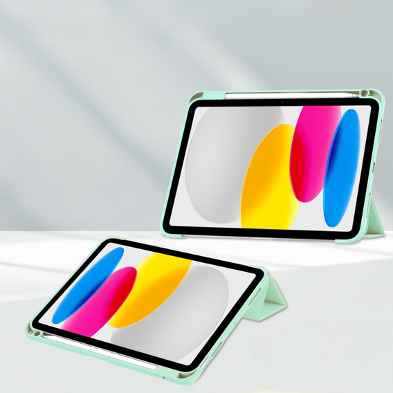 Husă pentru iPad 10.9 2022 10 Gen, Smartcase Hybrid, cu spațiu pentru stylus, verde