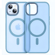 Husă pentru iPhone 13, pentru MagSafe, ERBORD Matt Case, albastru + sticlă pentru ecran