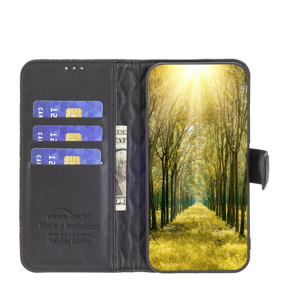 Cu clapetă pentru Infinix Hot 40i, Wallet, BINFEN COLOR, negru