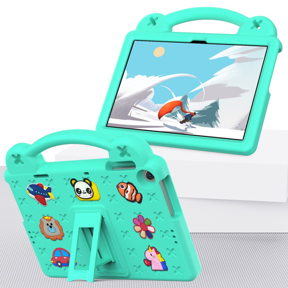 Husă pentru copii pentru Lenovo Tab M10 10.1 Gen 3 TB-328FU/TB-328XU, Cute Patterns, cu suport, verde