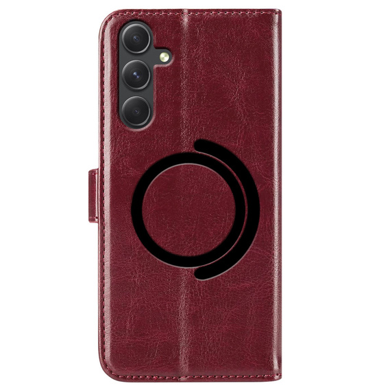 Cu clapetă pentru Samsung Galaxy A54 5G, Wallet, do MagSafe, roșu