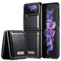 Carcasă flip CASEME pentru Samsung Galaxy Z Flip 3, Waxy Textured, negru