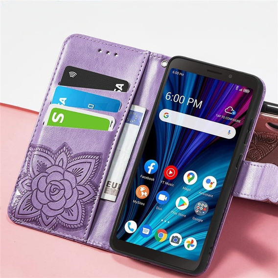 Cu clapetă pentru T Phone 2 Pro 5G, Butterfly, violet
