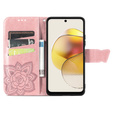 Cu clapetă pentru Motorola Moto G73 5G, Butterfly, roz rose gold