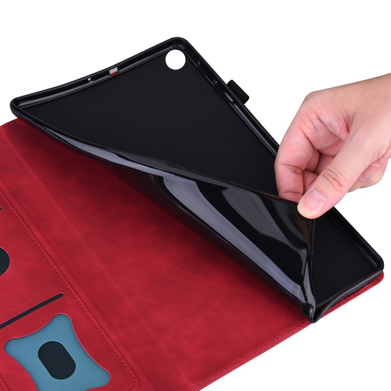 Husă pentru Samsung Galaxy Tab A9, Classic, cu spațiu pentru stylus, roșu
