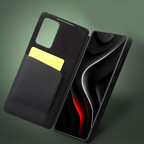 Husă din piele cu fereastră Qialino View pentru Samsung Galaxy S26 Ultra, negru