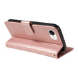 Husă cu clapetă pentru iPhone 16E, Rhombus Crossbody Leather, roz rose gold