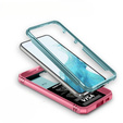 Husă blindată pentru Samsung Galaxy S23, CamShield Slide, verde / roz