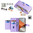 Cu clapetă pentru Xiaomi Redmi Note 13 Pro+, Wallet Zipper Pocket, violet