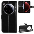 Cu clapetă pentru Xiaomi 15 Ultra, Crazy Horse Wallet, negru