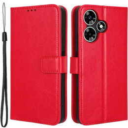 Cu clapetă pentru Infinix Hot 30i, Crazy Horse Wallet, roșu