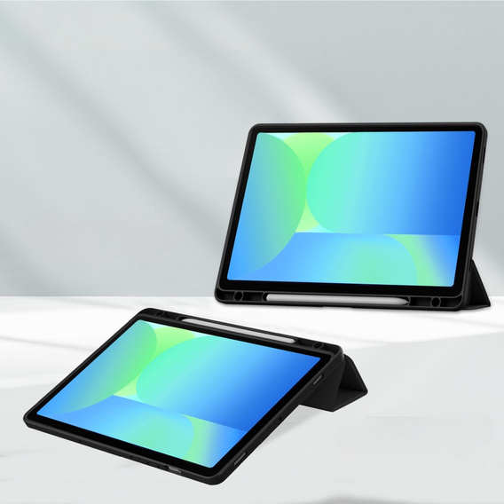 Husă pentru Samsung Galaxy Tab S10 FE+ Plus, Smartcase Hybrid, cu spațiu pentru stylus, negru