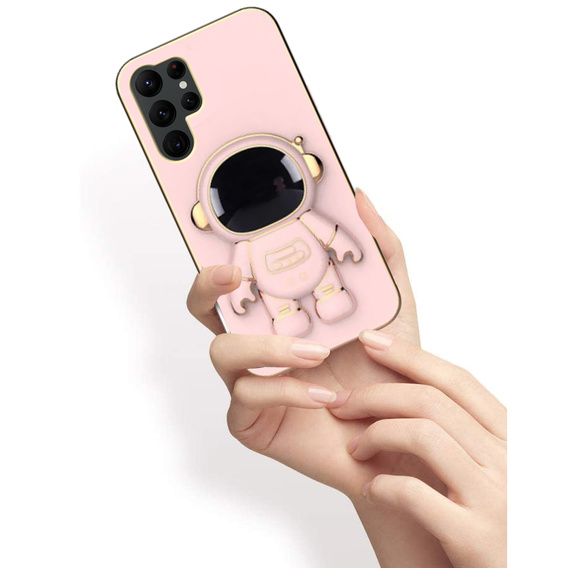 Huse pentru Samsung Galaxy S22 Ultra, Astronaut, roz rose gold