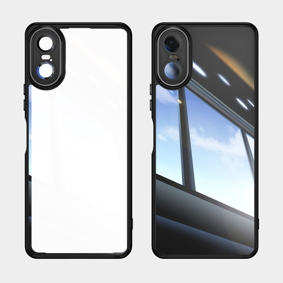 Carcasă pentru Sony Xperia 10 VI, Fusion Hybrid, cu protecție pentru camera foto, transparent / negru