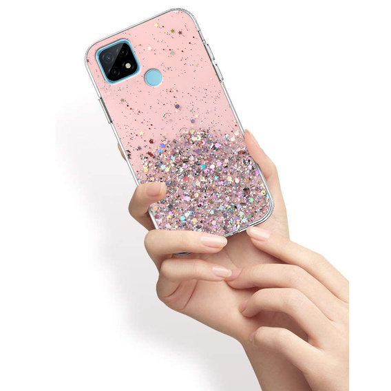 Huse pentru Realme C21Y / C25Y, Glittery, roz
