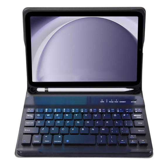 Carcasă + tastatură Samsung Galaxy Tab A9, Leather Pen Slot, negru