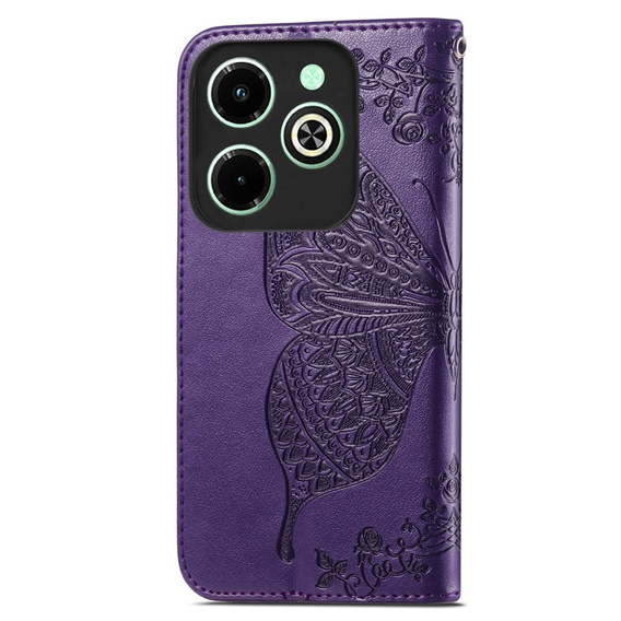 Cu clapetă pentru Infinix Hot 40i, Butterfly, violet