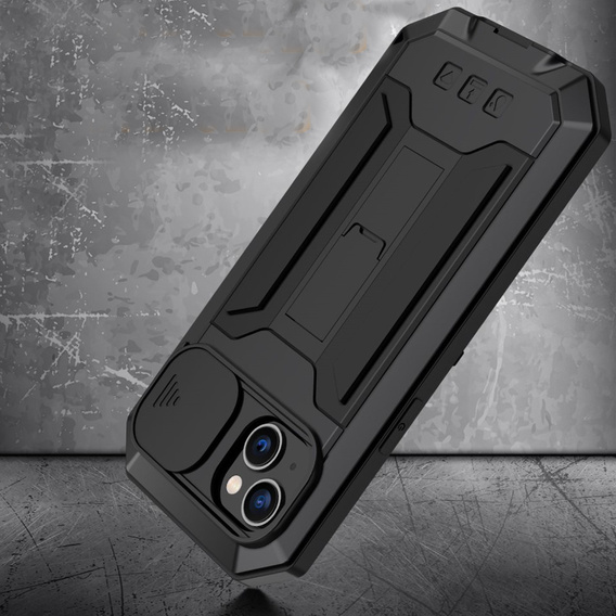 Husă blindată pentru iPhone 14, R-JUST CamShield Slide, negru