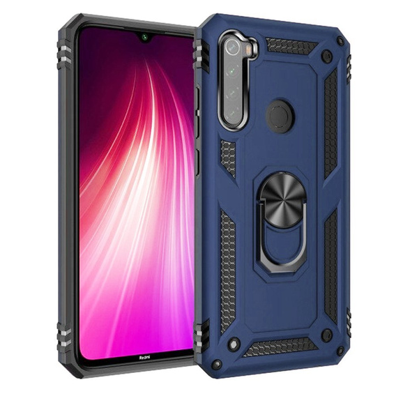 Husă blindată pentru Xiaomi Redmi Note 8T, Nox Case Ring, albastru închis