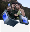 Husa blindată pentru Samsung Galaxy Z Flip7 FE / Z Flip6, Dexnor Clip Holder, albastru închis