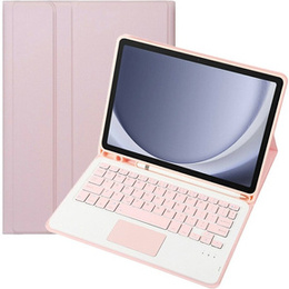 Carcasă + tastatură Samsung Galaxy Tab A9+, Leather Pen Slot TouchPad, roz