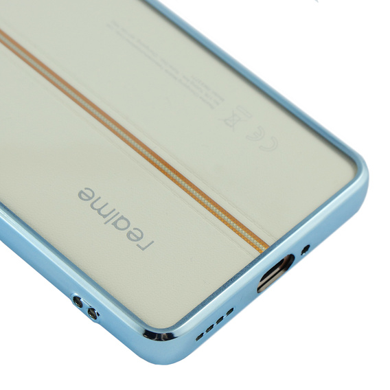 Carcasa pentru Realme 11 Pro 5G / Pro+ 5G, Electroplating Frame, transparent / albastru