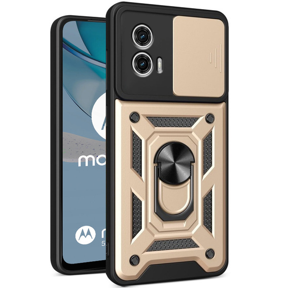 Husă blindată pentru Motorola Moto G53 5G, CamShield Slide, de aur