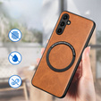 Huse pentru Samsung Galaxy A14 5G, Leather Hybrid MagSafe, maro