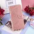 Cu clapetă pentru Oppo A40 / Oppo A40m, Butterfly, roz rose gold