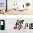 Husă pentru tastatură pentru Samsung Galaxy Tab S9, Rotary 360° Leather, roz rose gold
