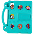 Husă pentru copii pentru Apple iPad Air 11" 6 gen. 2024, Cute Patterns, cu suport, verde