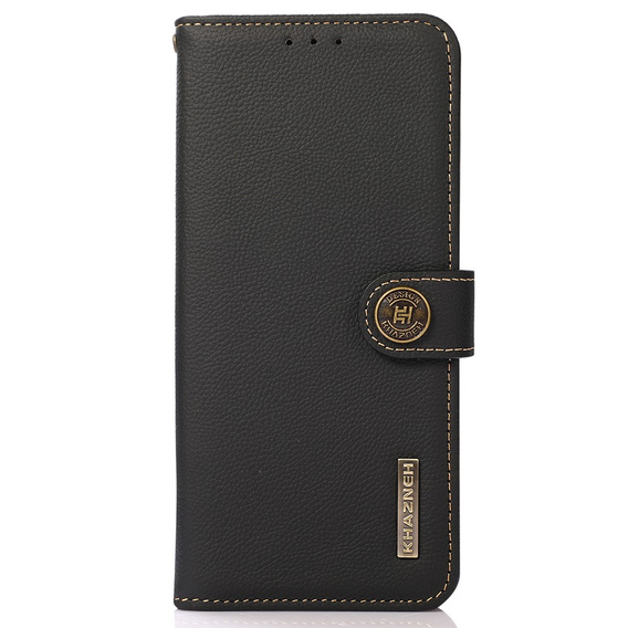 KHAZNEH RFID caz pentru Samsung Galaxy A35 5G, Litchi Texture, negru